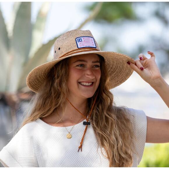 Qwave Packable Stone-Washed Straw Lifeguard Hat - Picture 4 of 4